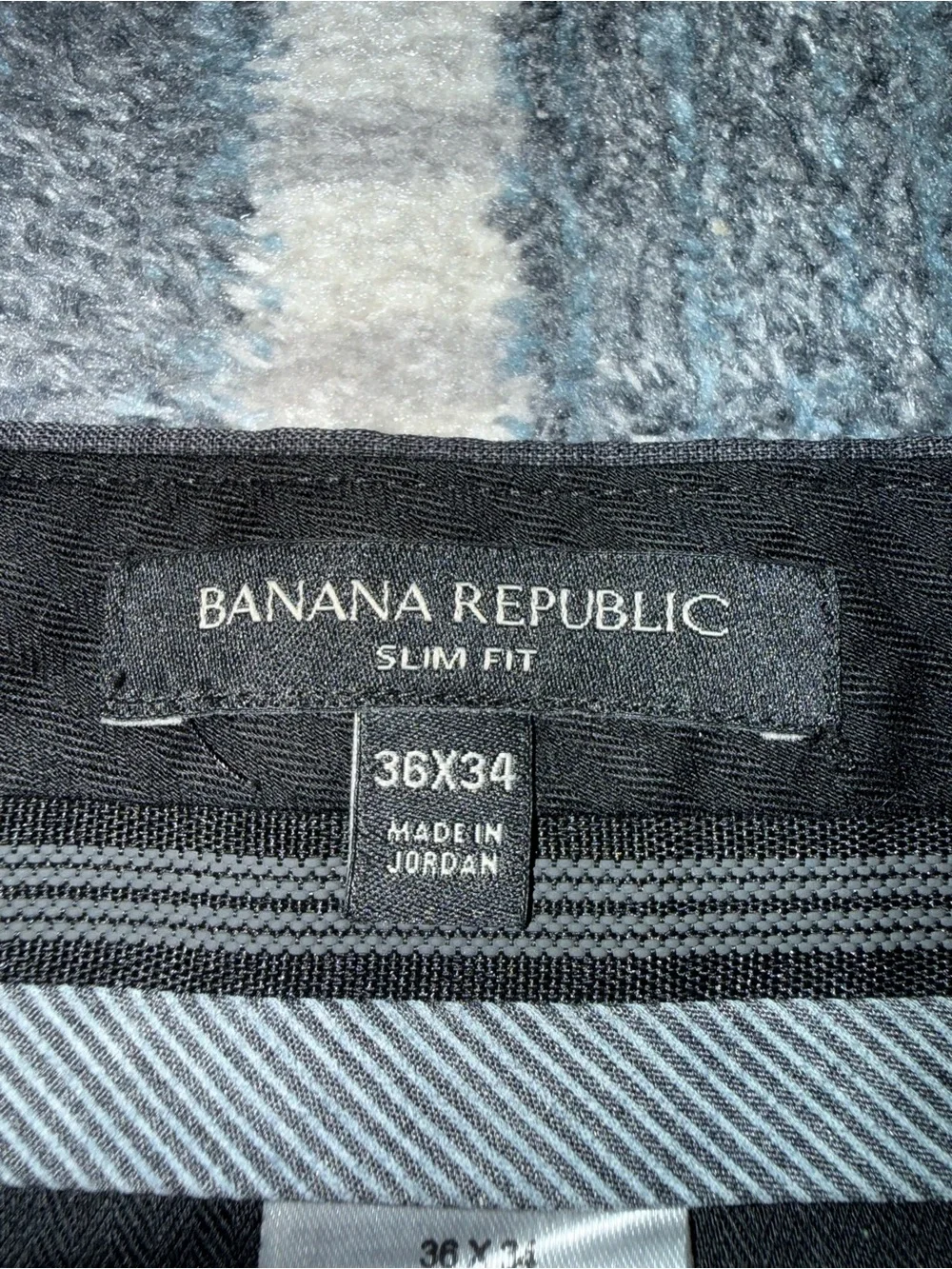 Banana Republic Men's Charcoal Slim Fit Wool Dress Pants 36x34 Straight Leg